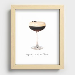 Espresso Martini Cocktail Painting | Watercolor Bar Art Recessed Framed Print