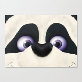 Peek-a-Boo | Illustration of a panda bear that makes you smile! Canvas Print
