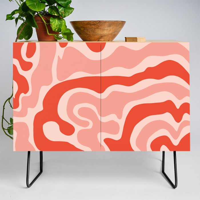 Retro Pink Swirl Credenza