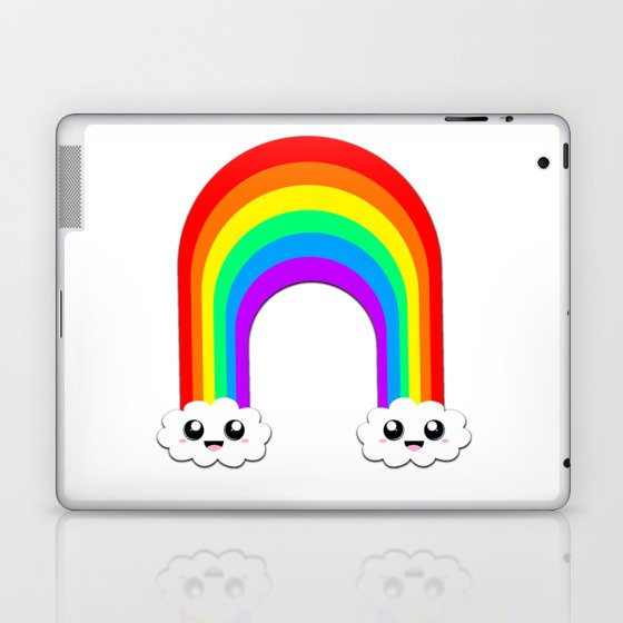 Happy Rainbow (Single On White) Laptop & iPad Skin