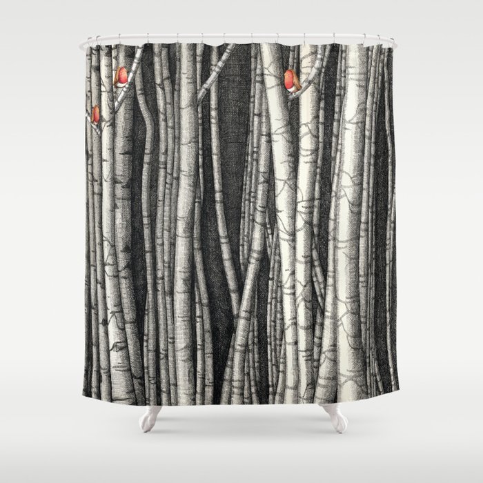 Birch trees Shower Curtain