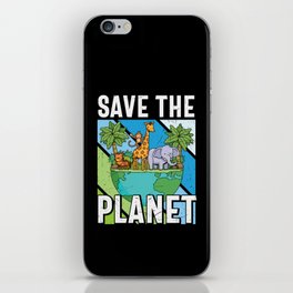 Save The Planet Vintage Retro iPhone Skin