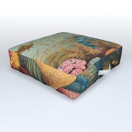 Coral reef with colorful tropical fish seascape painting Outdoor Floor Cushion | Pacificocean, Painting, Greatbarrier, Floridakeys, Clownfish, Diving, Jamaica, Gulfofmexico, Triggerfish, Negril 