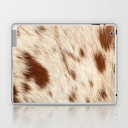 Brown Cowhide, Cow Skin Print Pattern Modern Cowhide Faux Leather Laptop Skin