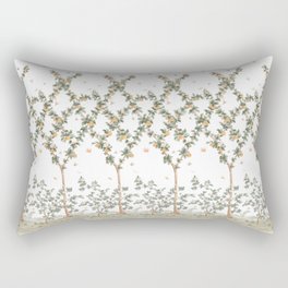 Peach Tree Espalier, chinoiserie, natural, grandmillennial,  by HMCraig Rectangular Pillow