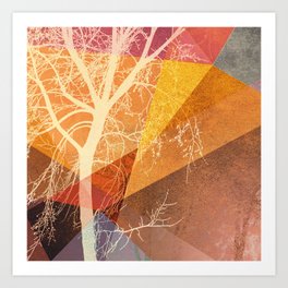 P22-C TREES AND TRIANGLES Art Print