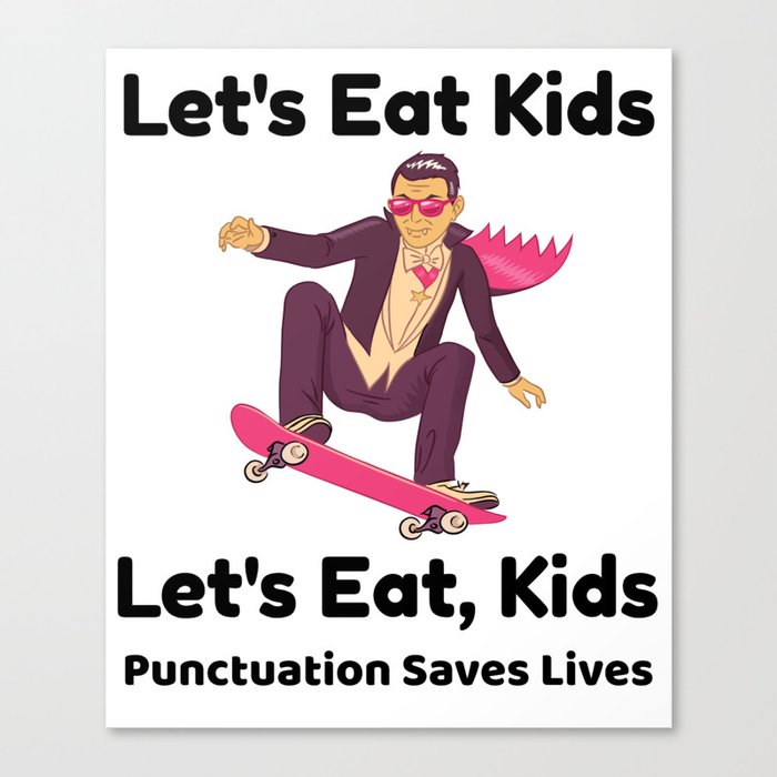 Punctuation Saves Lives Halloween Canvas Print