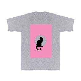 Alexandre Steinlen - Le chat noir - The black cat - 4 - pink T Shirt