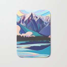 Mount Robson Reclaimed Bath Mat | Britishcolumbia, Design, Wilderness, Sunrise, Sunset, Adventure, Art, Canada, Abstract, Artist 