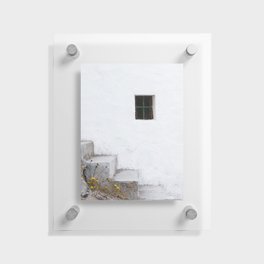 White Wall Small Window and Stairs Floating Acrylic Print