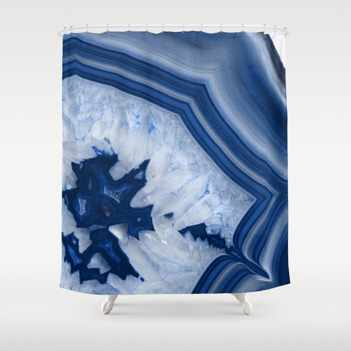 Blue Agate Chic #2a #gem #decor #art #society6 Shower Curtain
