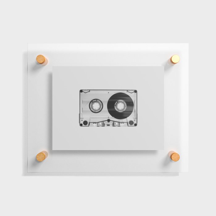 Vintage 80's Cassette - Black and White Retro Eighties Technology Art Print Wall Decor from 1980's Floating Acrylic Print