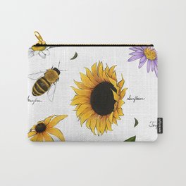 Garden Sketches: Bees and Flowers Carry-All Pouch