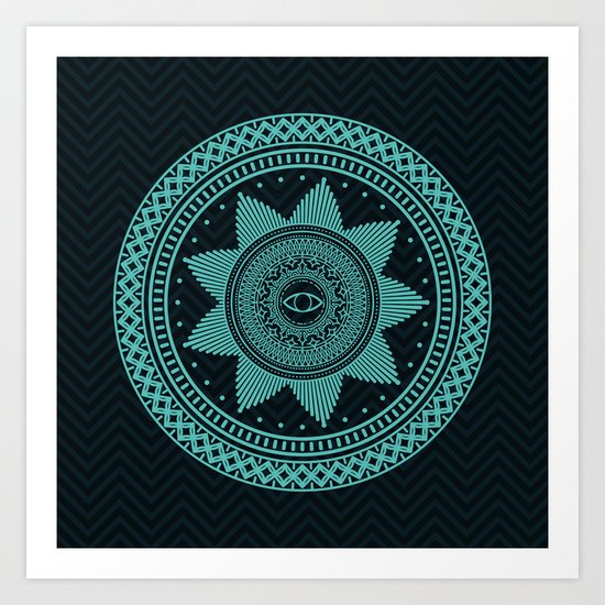 Eye of Protection Mandala Art Print