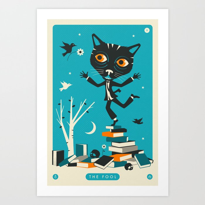 TAROT CARD CAT: THE FOOL Art Print