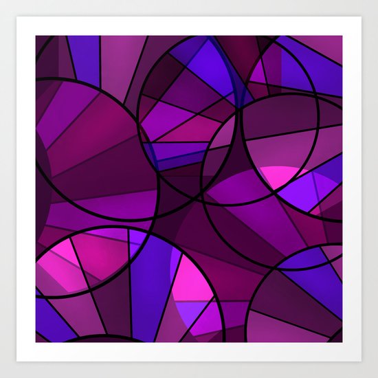 Colorful purple and blue pattern . Art Print