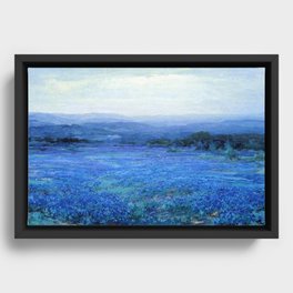 Bluebonnet Panoramic Landscape in Twilight painting by Robert Julian Onderdonk Framed Canvas
