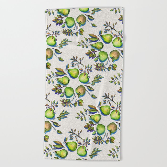 Summer's End - apples and pears Beach Towel