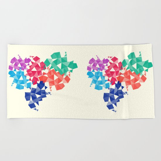 Background of geometric shapes. Colorful mosaic pattern Beach Towel