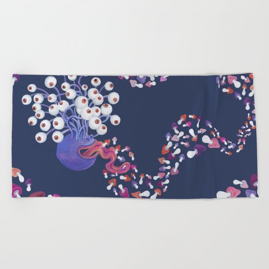 Mushroom Monster Beach Towel