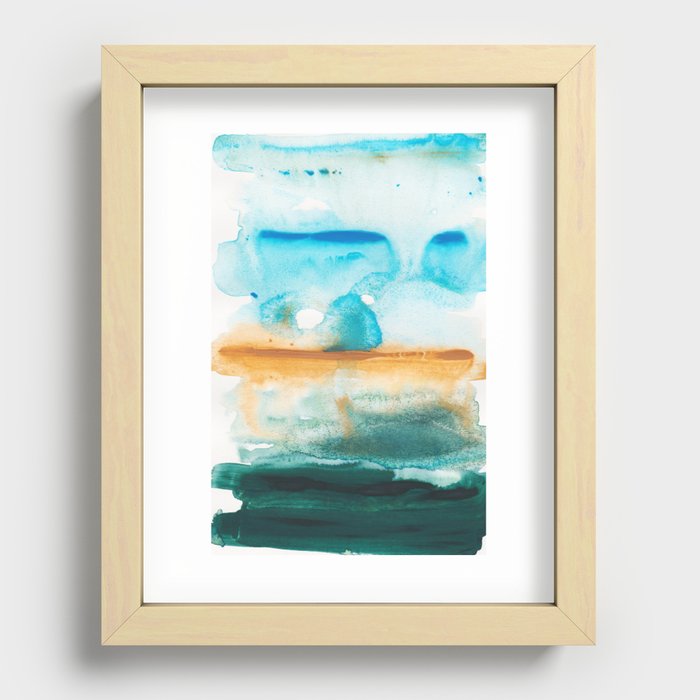 Abstract Art Watercolor Painting 4 December 2021 211231 Modern Abstract Art Valourine Original  Recessed Framed Print