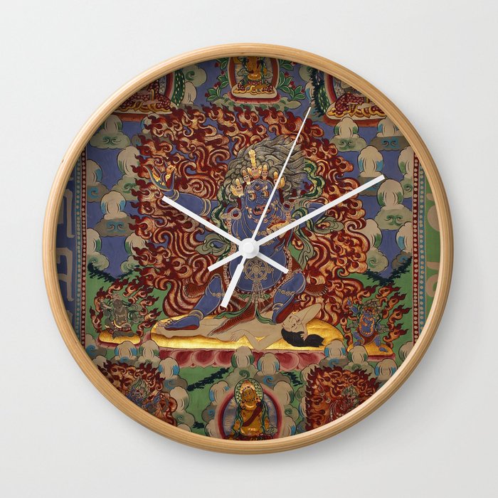 Mahakala Buddhist Thangka Wall Clock