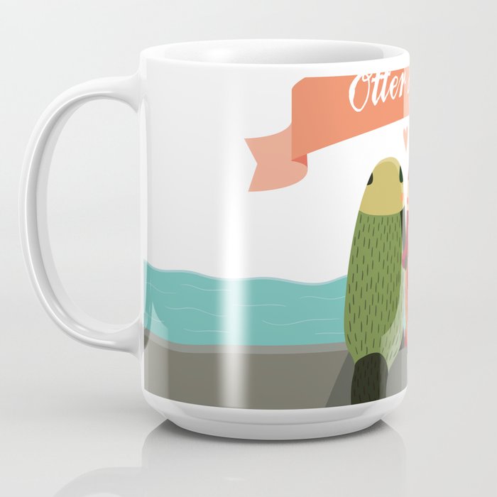 Let's Stay Warm Two-Otter Coffee Mug by Lillian IpKoon