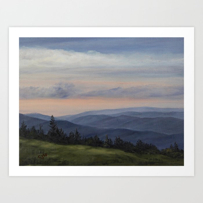 Days End- Blue Ridge Mountains Art Print