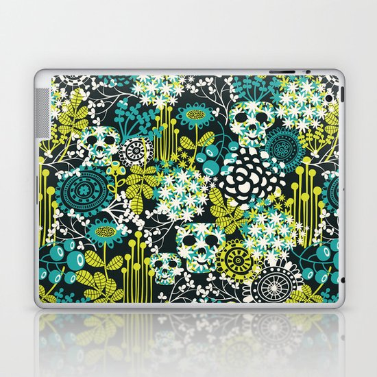 Flowers on the head. Laptop & iPad Skin