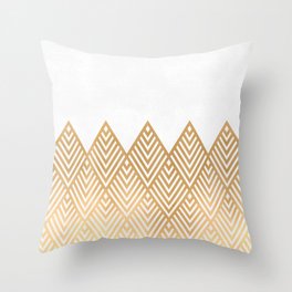 Geometric White & Gold Throw Pillow