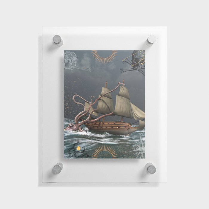 Finna Sea What's Kraken Floating Acrylic Print
