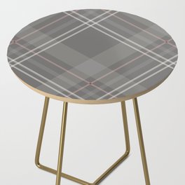 Gray Plaid Side Table