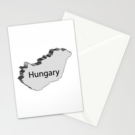 Hungary 3D Map Stationery Card