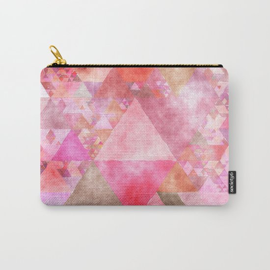Pink triangles - Abstract elegant watercolor pattern Carry-All Pouch