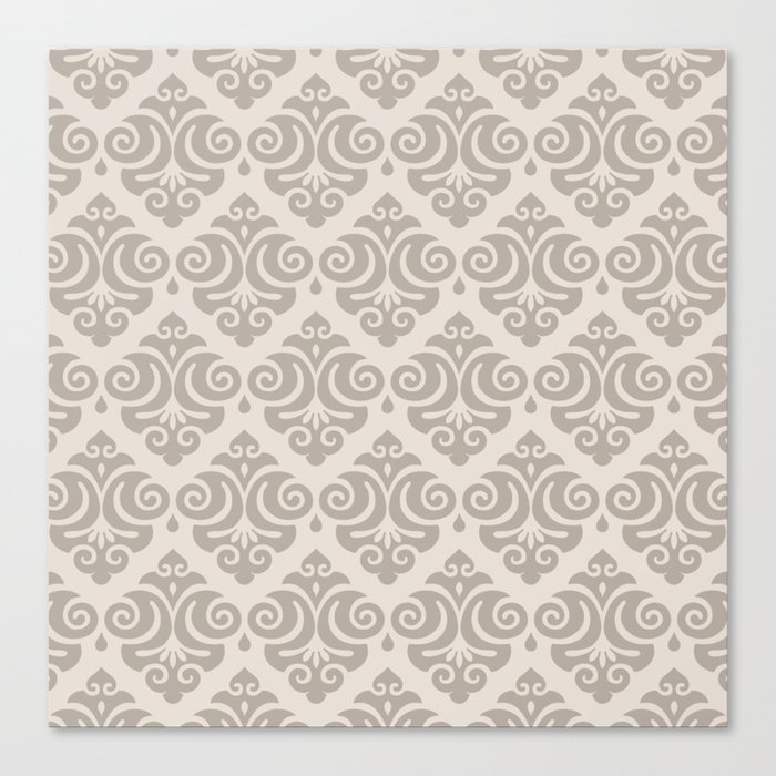 Traditional Pattern in Linen White and Beige Canvas Print
