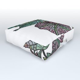 Art Nouveau Morning Glory Isolated Outdoor Floor Cushion | Morningglory, Vine, Wildflower, Blue, Ipomea, Birthday, Resurrection, Ipomoea, Victoriana, Lilacflower 