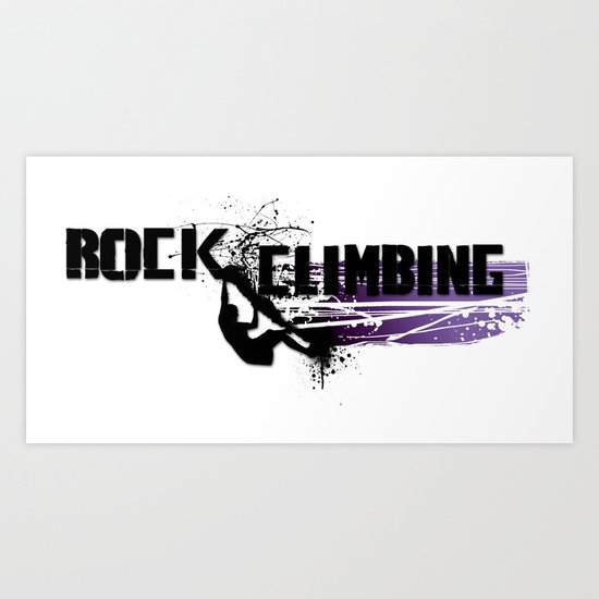 Rock Climbing - Female Art Print