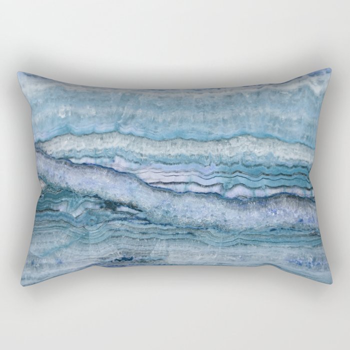 Mystic Stone Aqua Blue Rectangular Pillow