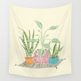 Three Plant Friends Wall Tapestry