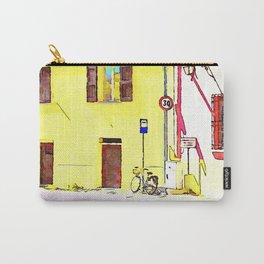 Fognano: yellow building with bicycle Carry-All Pouch