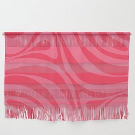 New Groove Retro Swirl Abstract Pattern Very Pink Wall Hanging