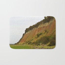 English Red Cliff Landscape Bath Mat | Blue, Landscape, Riversevern, Scenery, Summer, Nature, Severn, Estuary, Gloucestershire, River 