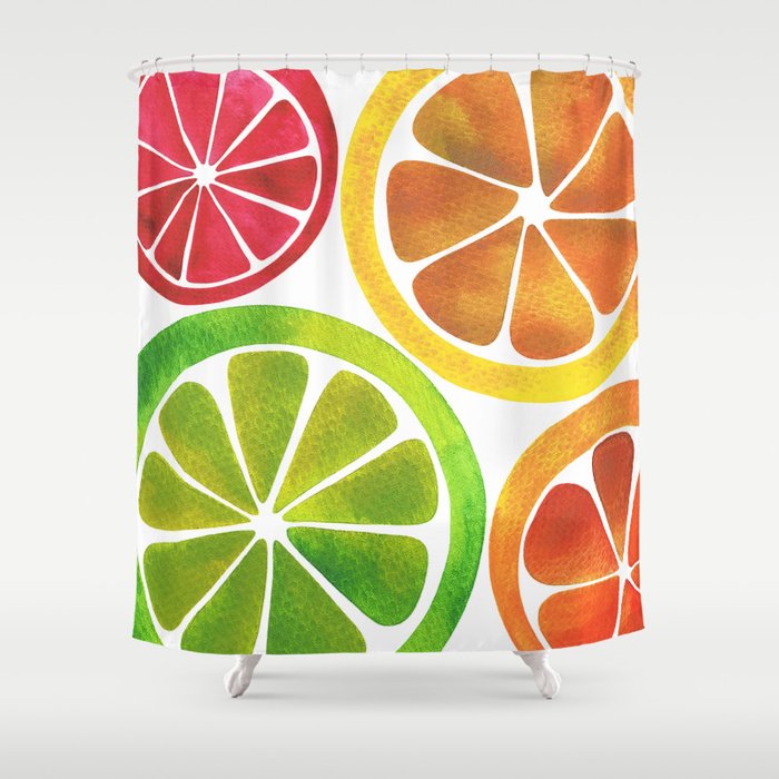 A Burst of Citrus Shower Curtain