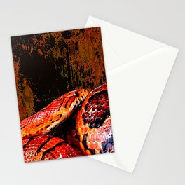 Grunge Coiled Corn Snake Stationery Cards