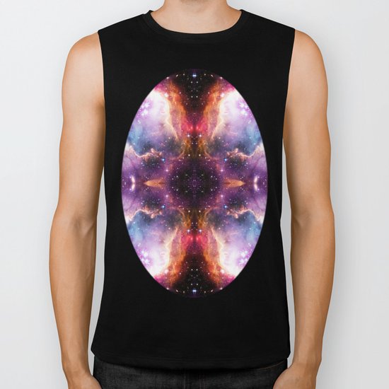 Purple Nebula Clouds Biker Tank