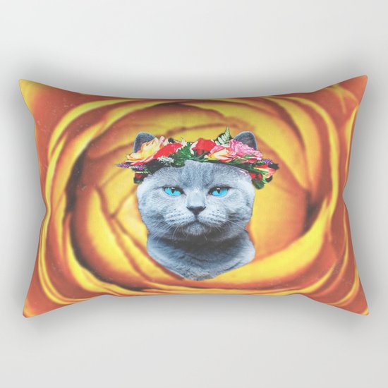 Flower Cat Rectangular Pillow