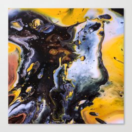 Black and yellow marble Canvas Print