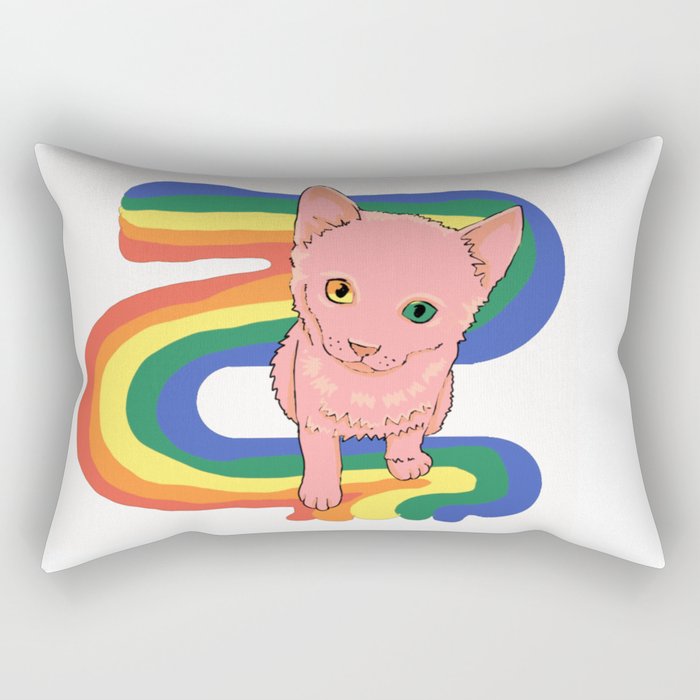 Rainbow Cat Rectangular Pillow