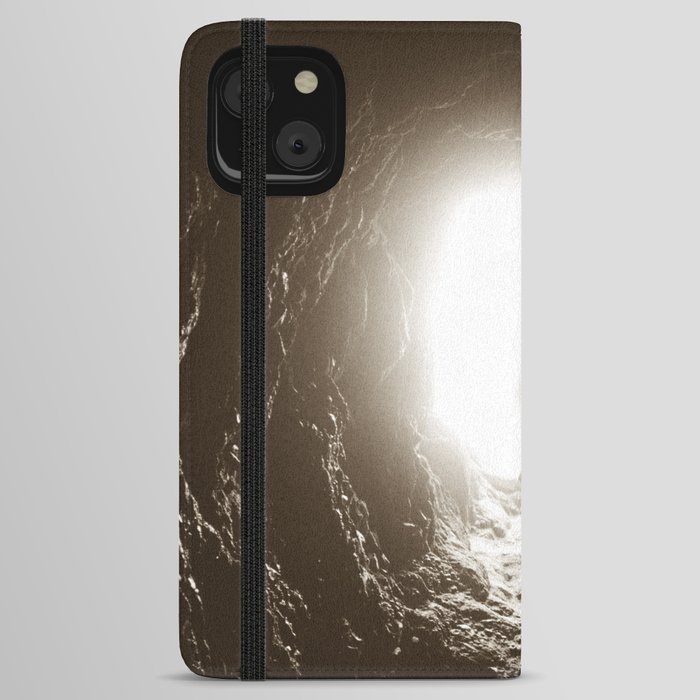Mystery in the Cave - Sepia iPhone Wallet Case