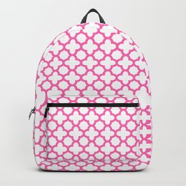 Hot Pink Quatrefoil Pattern Backpack